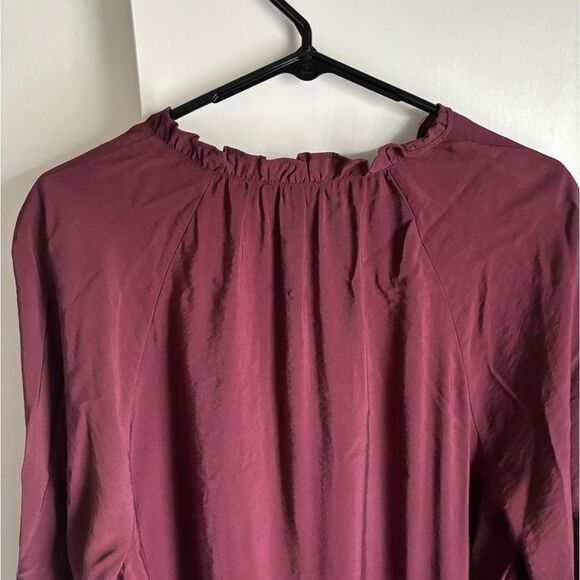Whistles NWT Burgundy Enora Dress Size Medium Relaxed Fit Long Sleeve Pockets - Picture 9 of 10